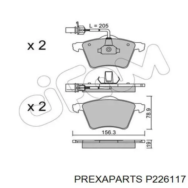 P226117 Prexaparts шланг (патрубок радиатора охлаждения нижний)