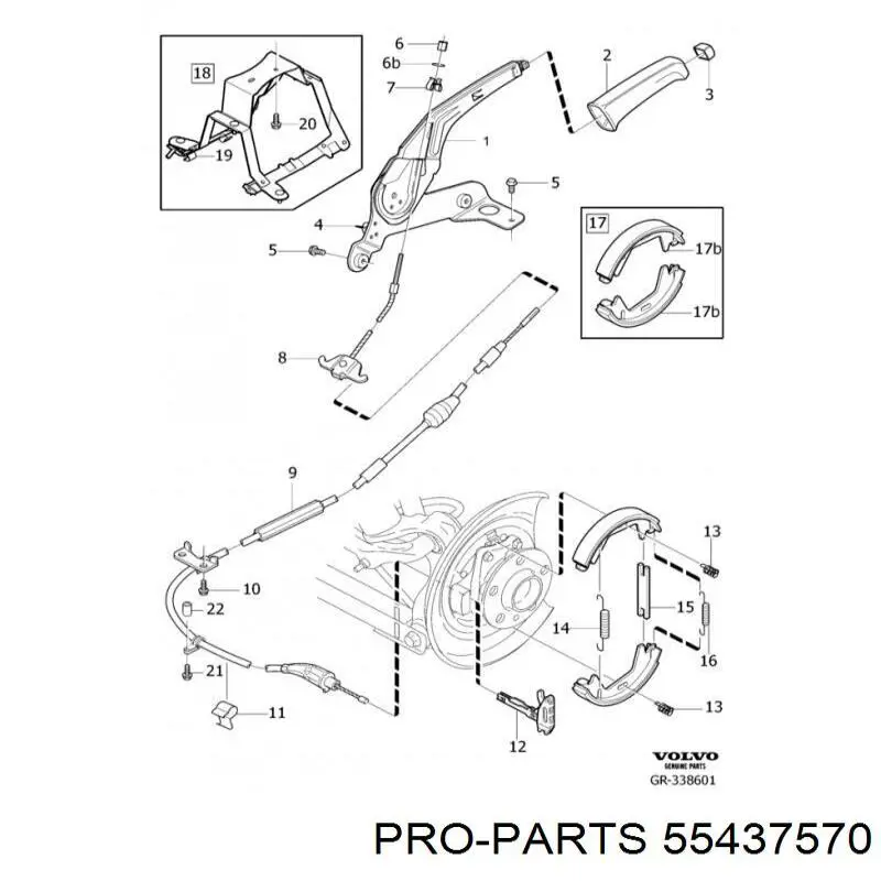 55436002 Pro-parts Разжимной механизм колодок ручника