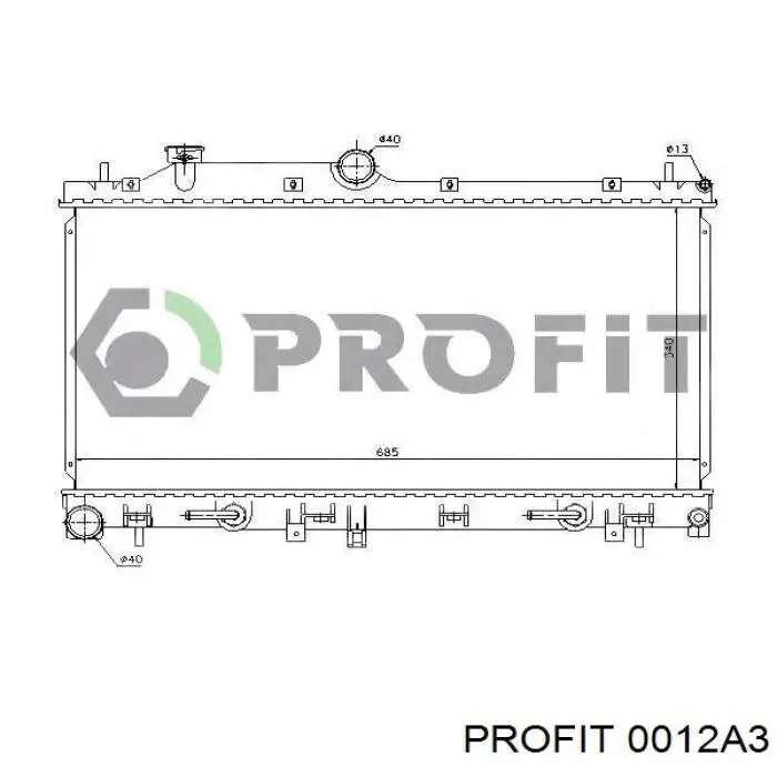 Радиатор охлаждения двигателя Profit 0012A3 цена, от 61.49 USD