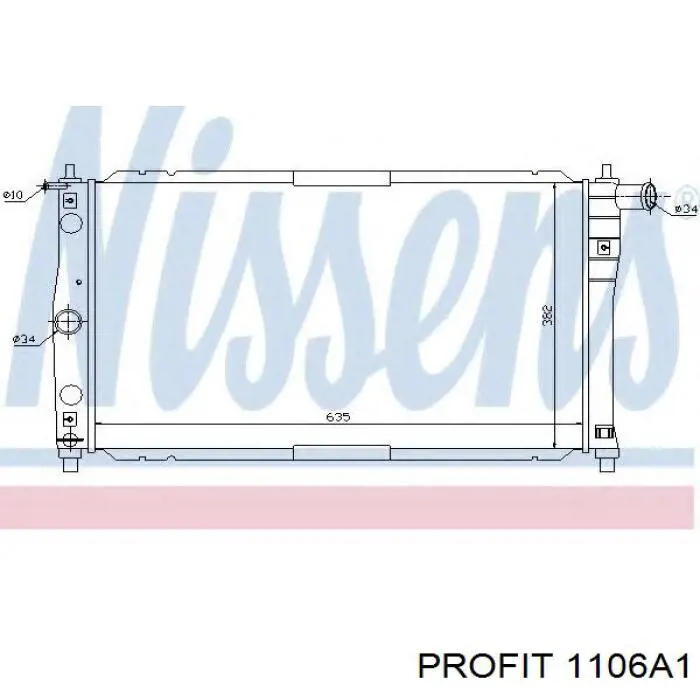 Radiador refrigeración del motor 1106A1 Profit