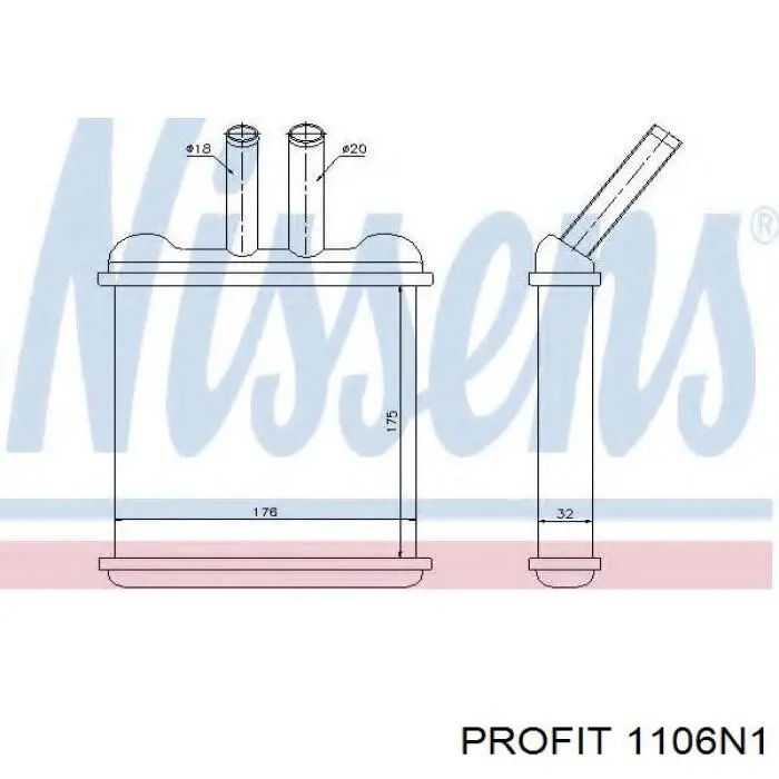 1106N1 Profit радиатор печки