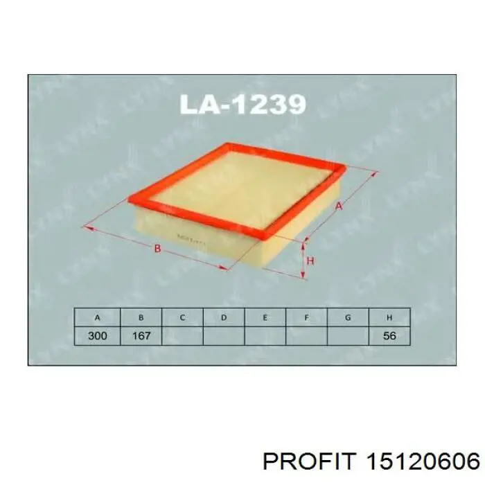 Фільтр повітряний 15120606 Profit