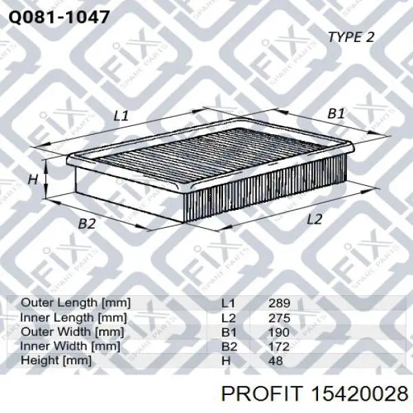 15420028 Profit filtro de ar