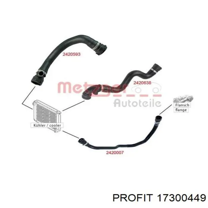 Патрубок радиатора 17300449 Profit