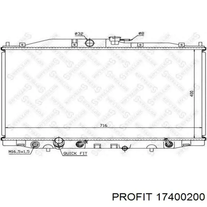 Radiador refrigeración del motor 17400200 Profit