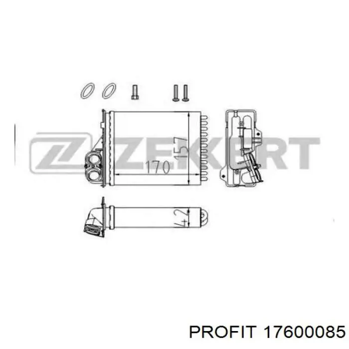 Радіатор пічки (обігрівача) 17600085 Profit
