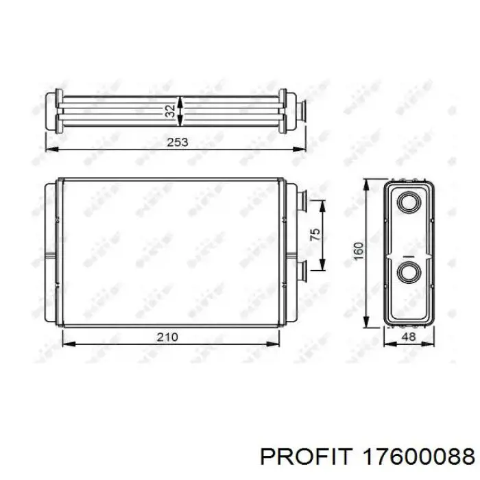 Радиатор печки 17600088 Profit