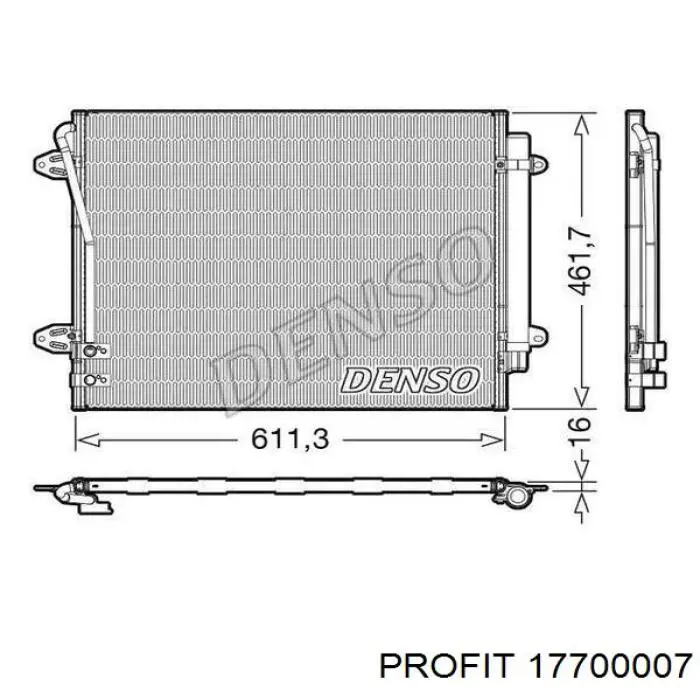 Радиатор кондиционера 17700007 Profit