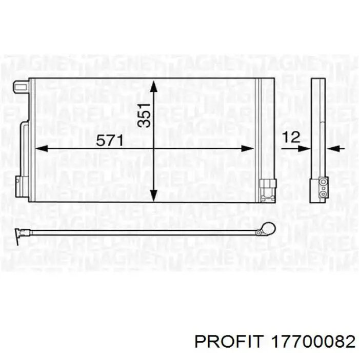 Condensador aire acondicionado 17700082 Profit