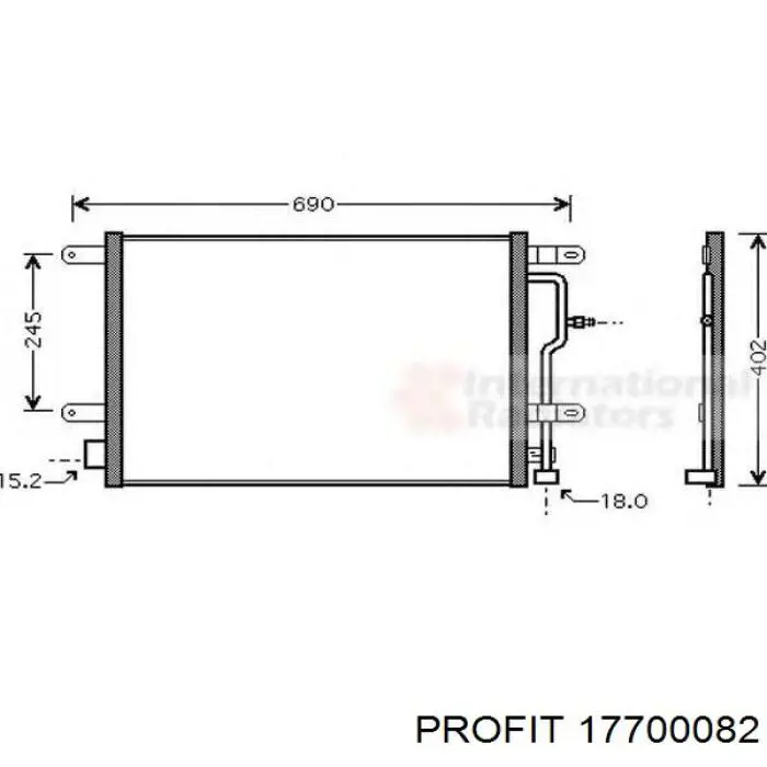 Радиатор кондиционера 17700082 Profit
