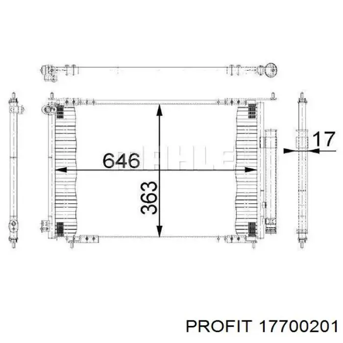 Радиатор кондиционера 17700201 Profit