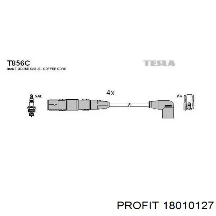 18010127 Profit fios de alta voltagem, kit