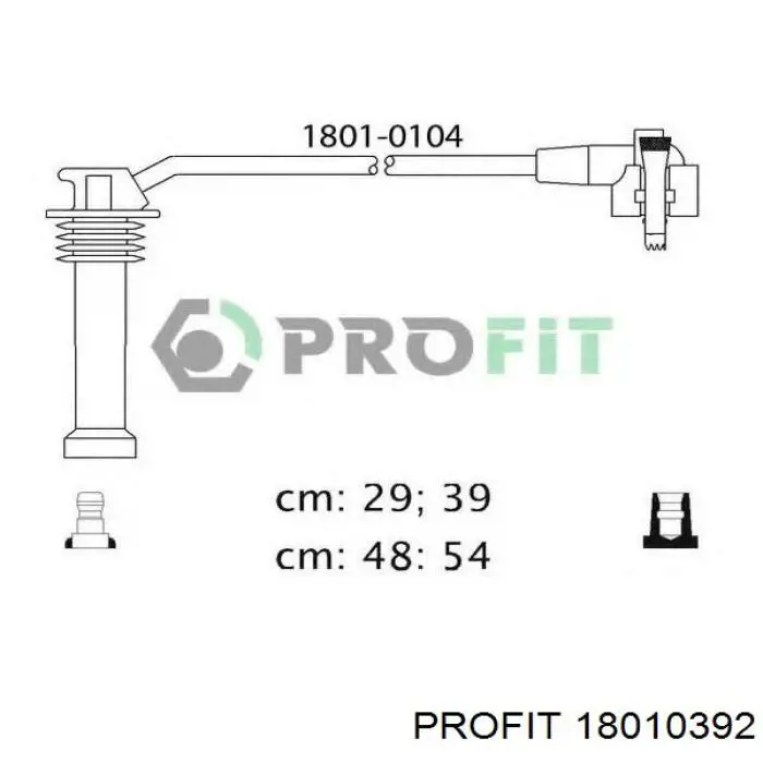 Провода зажигания Profit 18010392 цена, от 16.81 USD