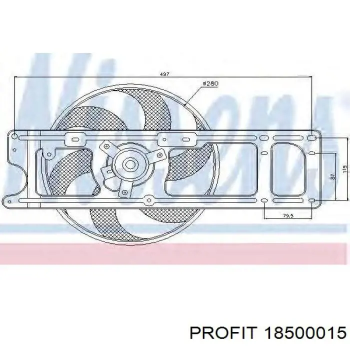 18500015 Profit электровентилятор охлаждения в сборе (мотор+крыльчатка)