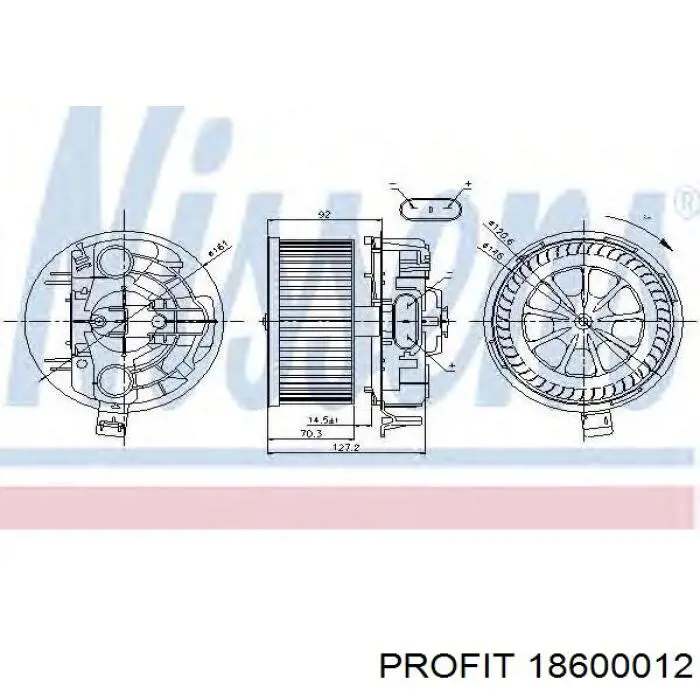 Вентилятор печки 18600012 Profit