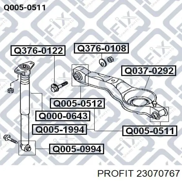 Полиуретановый сайлентблок заднего нижнего рычага Profit 23070767 цена, от 3.90 USD