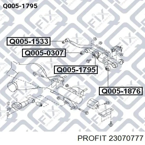 Купить 23070777 Profit Сайлентблок тяги поперечной (задней подвески)