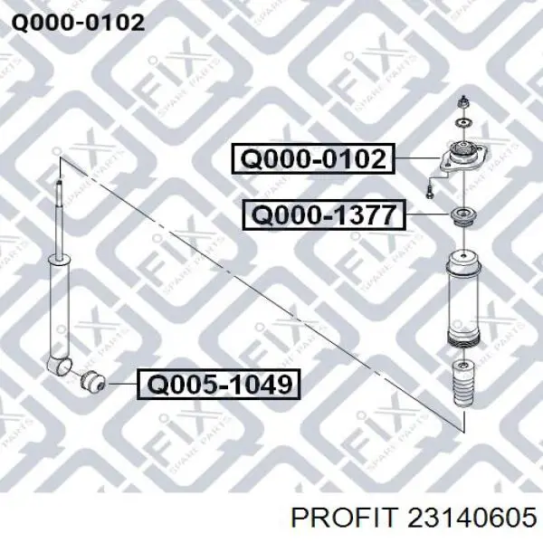 Опора заднего амортизатора Profit 23140605 цена, от 7.14 USD