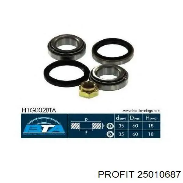 Комплект подшипника ступицы колеса Profit 25010687 цена, от 9.23 USD