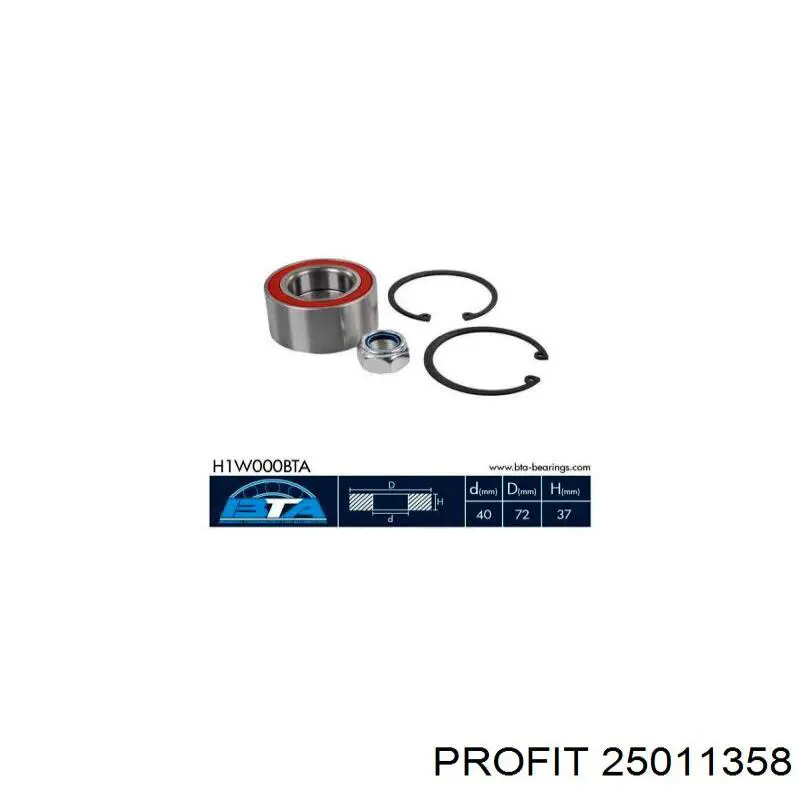 Купить 25011358 Profit Подшипник передней ступицы