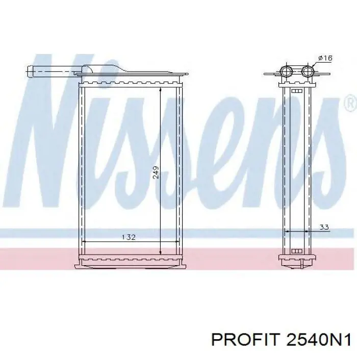 Радиатор печки 2540N1 Profit