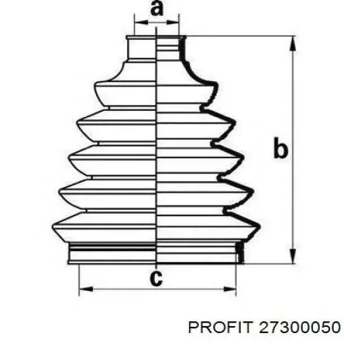 Árbol de transmisión delantero 27300050 Profit