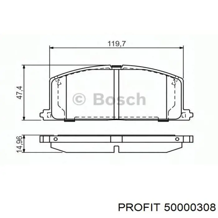 Pastillas de freno delanteras 50000308 Profit