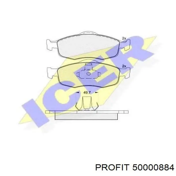 Передние тормозные колодки 50000884 Profit