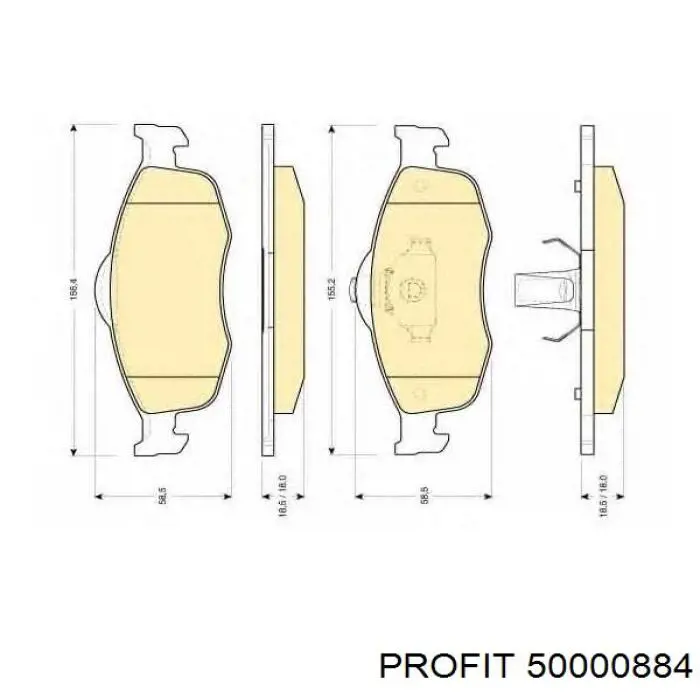 Купить 50000884 Profit Колодки тормозные
