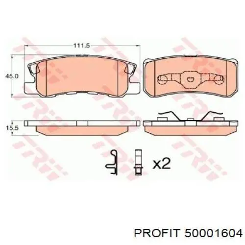 Колодки дисковые  Profit 50001604 цена, от 13.42 USD