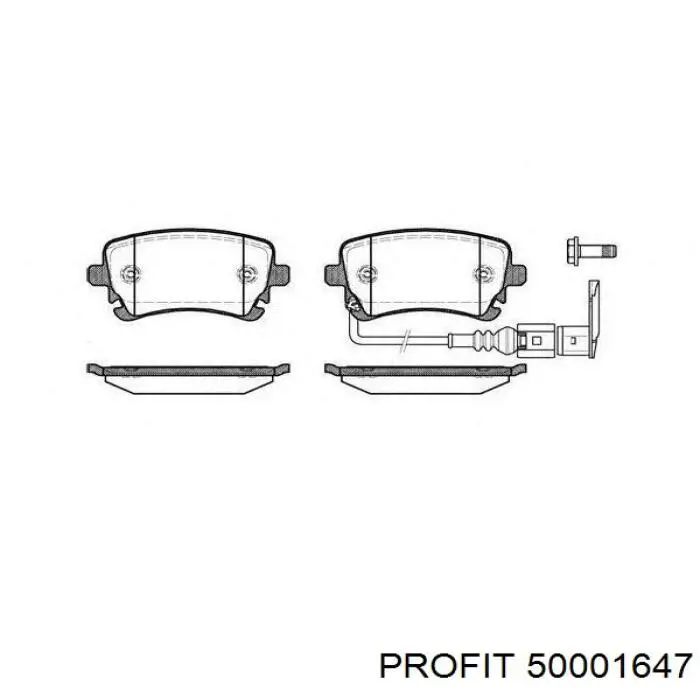 Задние тормозные колодки 50001647 Profit
