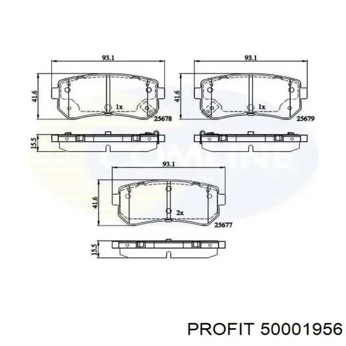 Compre 50001956 Profit Sapatas do freio traseiras de disco