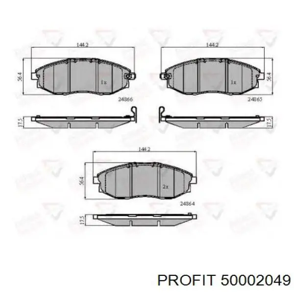 Колодки Profit 50002049 цена, от 13.58 USD