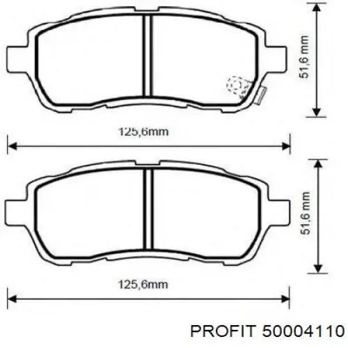 Передние тормозные колодки 50004110 Profit