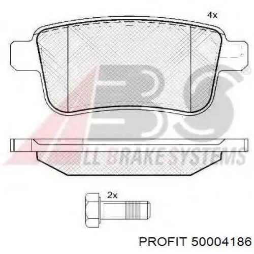Задние тормозные колодки 50004186 Profit