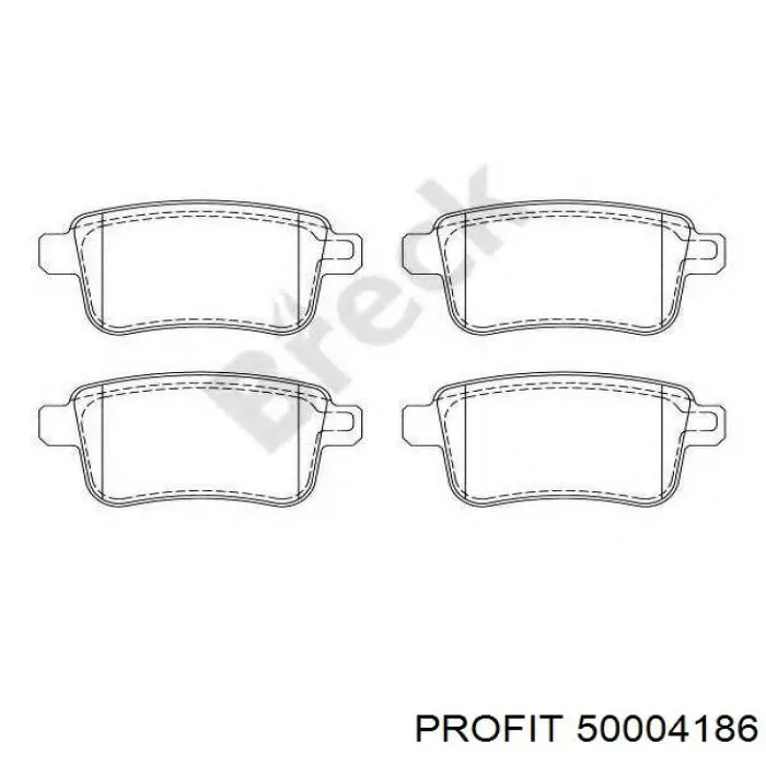 Колодки дисковые  Profit 50004186 цена, от 11.89 USD