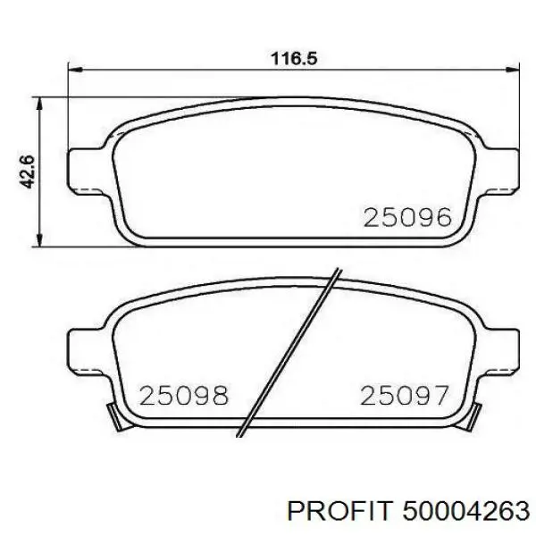 Задние тормозные колодки 50004263 Profit