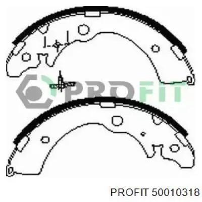 Zapatas de frenos de tambor traseras 50010318 Profit