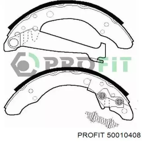 Задние барабанные колодки 50010408 Profit