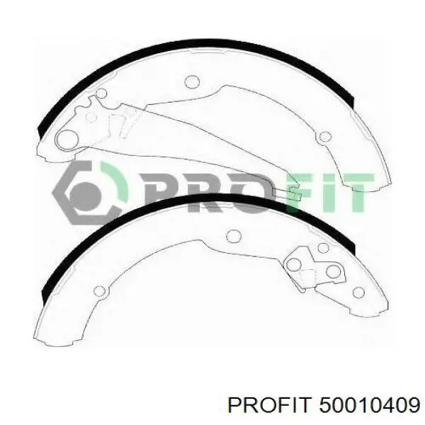 Zapatas de frenos de tambor traseras 50010409 Profit