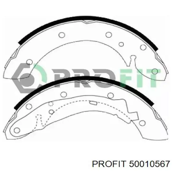 Задние барабанные колодки 50010567 Profit