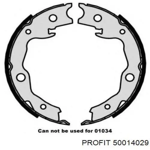 Колодки ручника/стоянкового гальма 50014029 Profit