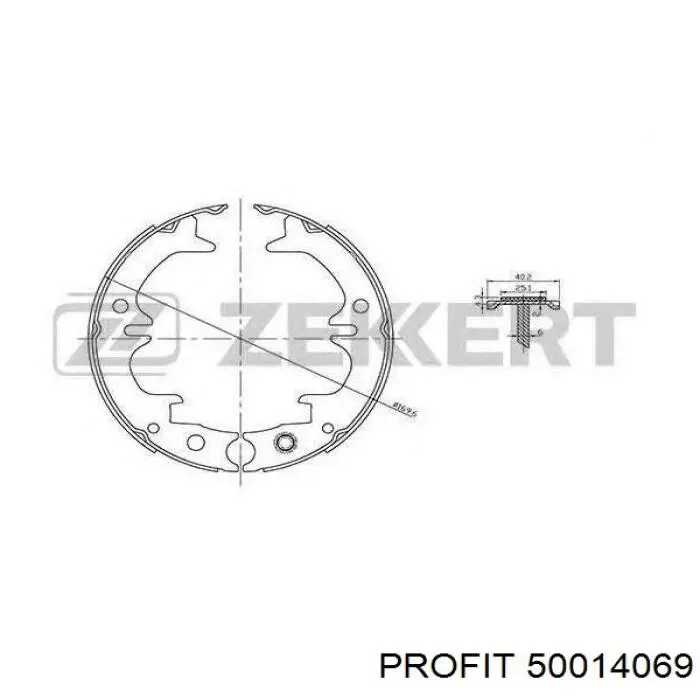 50014069 Profit Тормозные колодки ручника