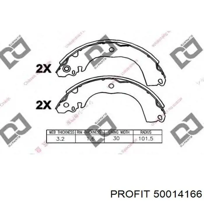 Задние барабанные колодки 50014166 Profit