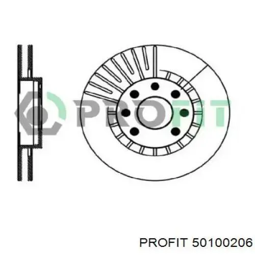 Disco de freno delantero 50100206 Profit