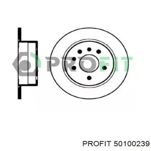 Disco de freno trasero 50100239 Profit