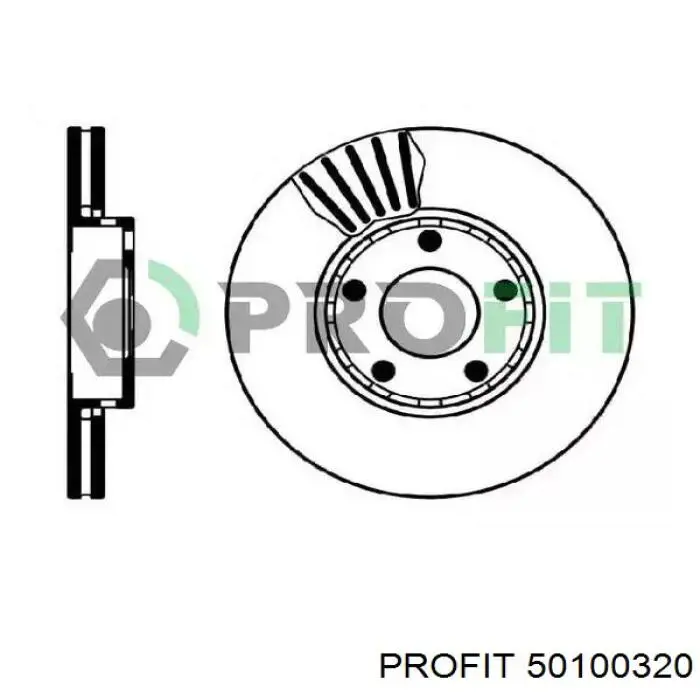 5010-0320 Profit диск тормозной передний