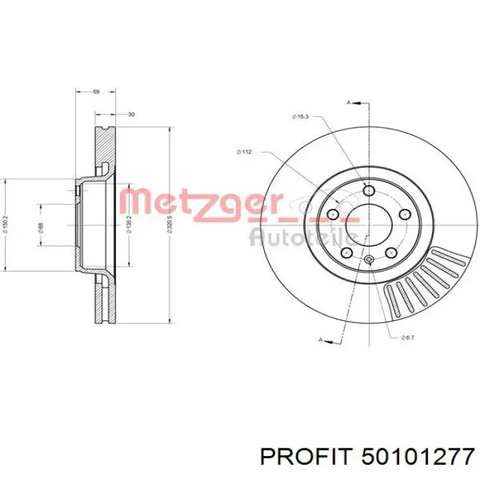 Тормоз дисковый передний Profit 50101277 цена, от 59.90 USD