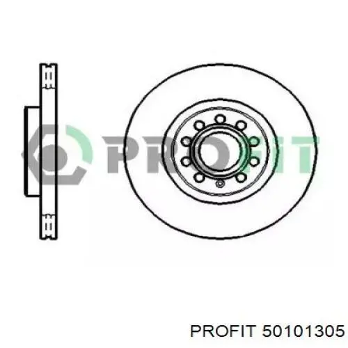Disco de freno delantero 50101305 Profit