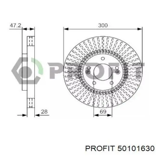 Freno de disco delantero 50101630 Profit